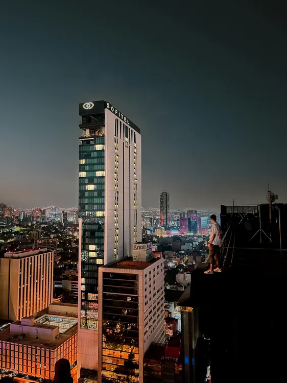 The Mexico City skyline from a rooftop